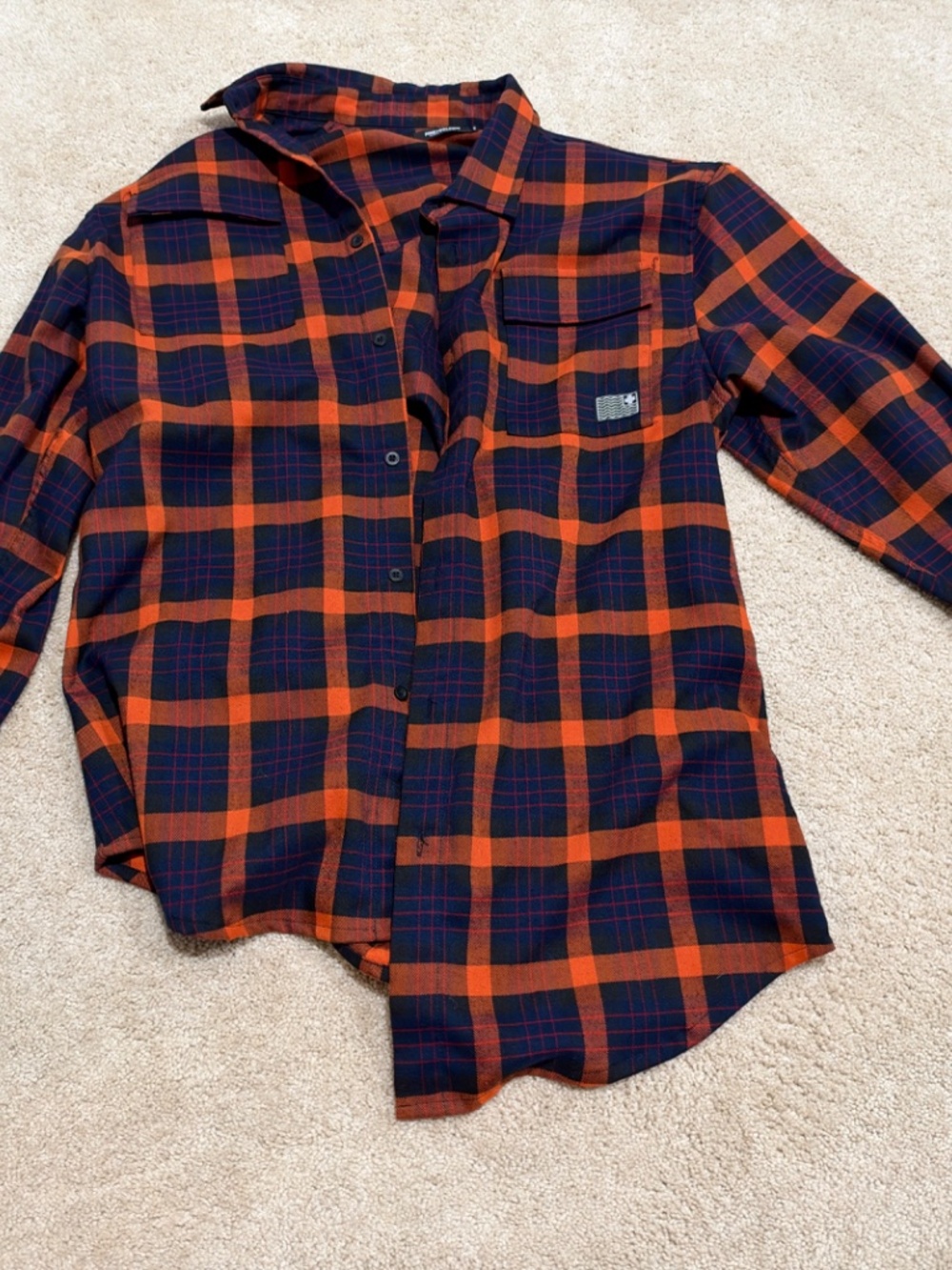 Pink Dolphin Mens Plaid Button Down Shirt